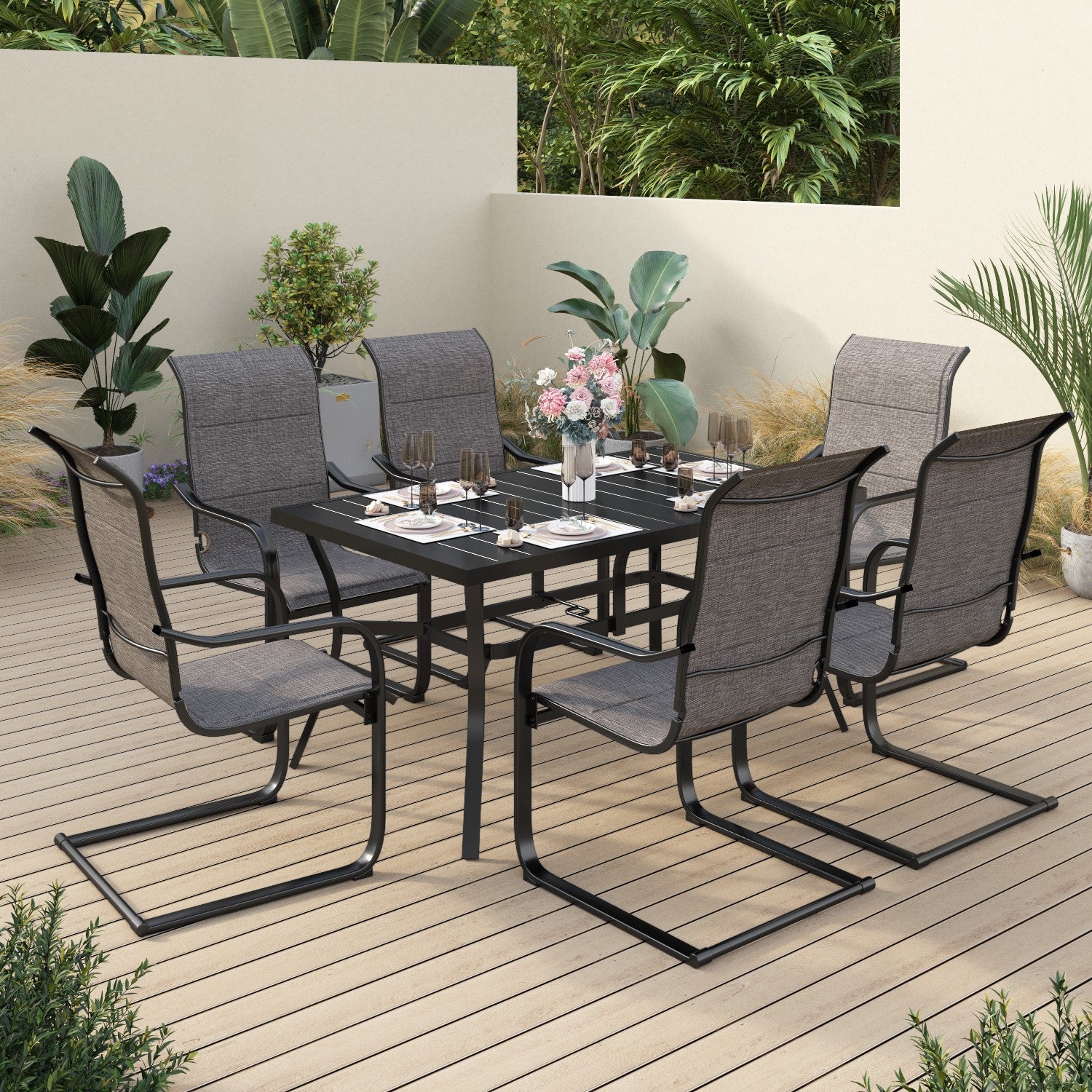 6 seater metal garden furniture online sets