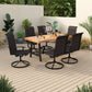 Sophia & William 7 Pieces Outdoor Patio Dining Set High Back Swivel Dining Chairs and Patio Metal Dining Table