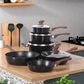 Sophia & William 12 Pieces Induction Nonstick Cookware Sets, Black