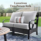 Sophia & William 6 Seat Patio Outdoor Furniture Set Half-Moon Sectional Sofa Metal Conversation Set