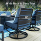 Alpha Joy 5 Seat Outdoor Patio Furniture Set Metal Conversation Set with Swivel Sofa Chairs, Pacific Blue