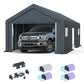 Alpha Joy 13 x 24 x 9.6 ft Portable Storage Shed Outdoor Heavy Duty Carport with Roll-up Ventilated Windows for Patio Furniture