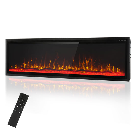 Sophia & William 72" Electric Fireplace,Recessed Wall Mounted Fireplace Insert,Ultra-Thin Linear Fireplace