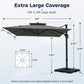 Alpha Joy 10x10ft Outdoor Patio Large Square Cantilever Double Umbrella with 360¡ãRotation, Grey