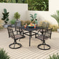 Sophia & William 5 Piece Patio Metal Dining Set Square Table and 4 Swivel Dining Chairs