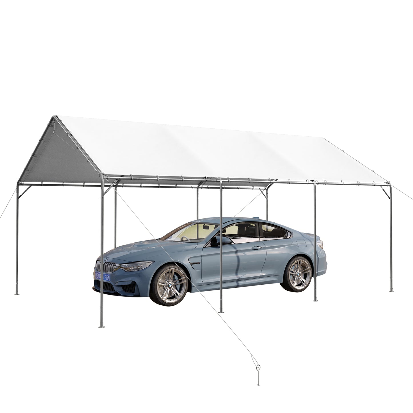 Alpha Joy 12’ X 20’Heavy Duty Carport Awning Car Canopy Tent Garage Boat Shelter, White