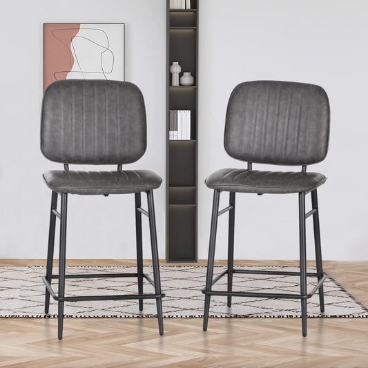 Sophia & William 24" Counter Height Bar Stool-Set of 2-Gray