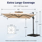 Alpha Joy 10x10ft Outdoor Patio Large Square Cantilever Double Umbrella with 360¡ãRotation, Beige