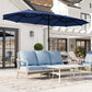 Alpha Joy 13x6.5ft Double-Sided Extra Large Outdoor Patio Market Rectangle Umbrella with Crank Handle, Navy Blue