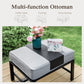 Alpha Joy 5 Piece Outdoor Patio Furniture Set Metal Conversation Set with Swivel Sofa Chairs & Ottomans, Gray