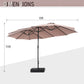 Sophia & William 15FT Outdoor Patio Umbrella Extra Large Double-Sided Garden Umbrella with Crank Handle, Beige
