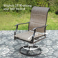 Sophia & William Outdoor Patio Dining Swivel Padded Textilene Chairs Set of 2, Ash Brown