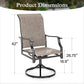 Sophia & William 8Pcs Outdoor Patio Dining Swivel Padded Textilene Chairs, Ash Brown