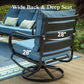 Alpha Joy 7 Seat Outdoor Patio Furniture Set Metal Conversation Set with Swivel Sofa Chairs & Table, Navy Blue