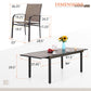 7 Piece Patio Metal Dining Set Extendable Table and 6 Brown Textilene Chairs