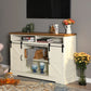 52'' Sliding Barn Door Kitchen Sideboard Buffet Storage Cabinet-White