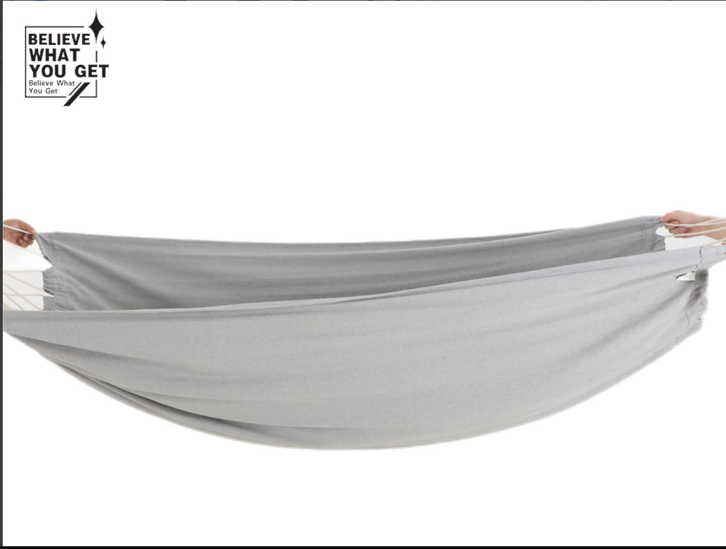 BELIEVE WHAT YOU GET Believe What You Get  Grey Portable Hammock with Carry Bag for Backyard, Porch, Outdoor and Indoor Use (Copy)