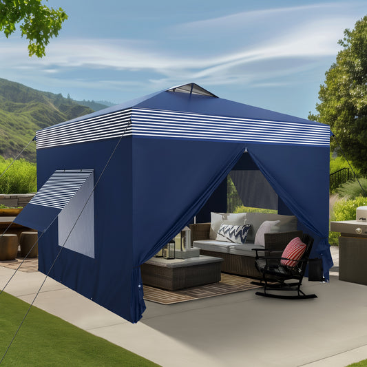 10'x 10'ft Pop Up 3 Height Adjustable Canopy Tent with 4 Side Walls