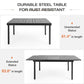 Sophia & William Expandable Steel Outdoor Patio Dining Table for 6-8 people, Black