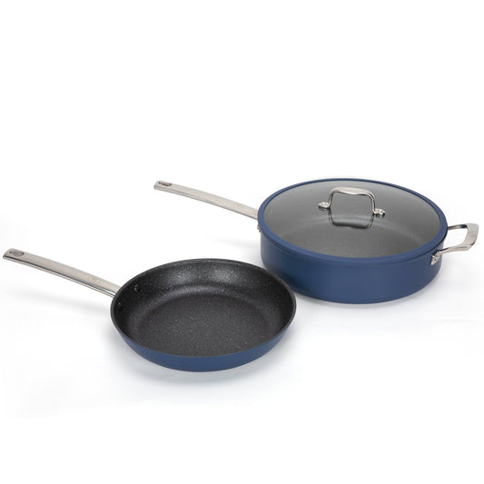 Sophia & William 3 Pieces Nonstick Cookware with Plasma Titanium Technology, Blue