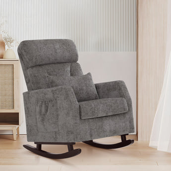 Calm Rocking Chair with Lumbar Pillow and High Back