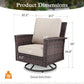 Sophia & William Outdoor Patio Wicker Swivel Glider Chairs Set of 2 with 5.5" Thick Cushions, Beige