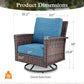 Sophia & William Outdoor Patio Wicker Swivel Glider Chairs Set of 2 with 5.5" Thick Cushions, Pacific Blue