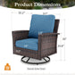 Sophia & William Outdoor Patio Wicker Swivel Glider Chairs Set of 2 with 5.5" Thick Cushions, Navy Blue