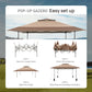 Alpha Joy 13x13ft Outdoor Gazebo Instant Pop Up Canopy Double Roof Folding Canopy with 3 Adjustable Height