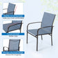 7 Piece Patio Metal Dining Set Expandable Patio Dining Table and 6 Blue Textilene Chairs