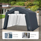 Alpha Joy 12 x 14 x 9.1 ft Portable Storage Shed Outdoor Heavy Duty Carport with Roll-up Ventilated Windows for Patio Furniture