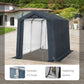 Alpha Joy 6 x 10 x 7 ft Portable Storage Shed Outdoor Heavy Duty Carport with Roll-up Ventilated Windows for Patio Furniture