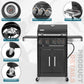 4-Burner Propane Gas Grill with Side Burner in Black