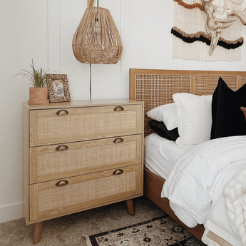 Modern Rattan 3-Drawer Chest