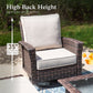 Sophia & William Outdoor Patio Wicker Swivel Glider Chairs Set of 2 with 5.5" Thick Cushions, Beige