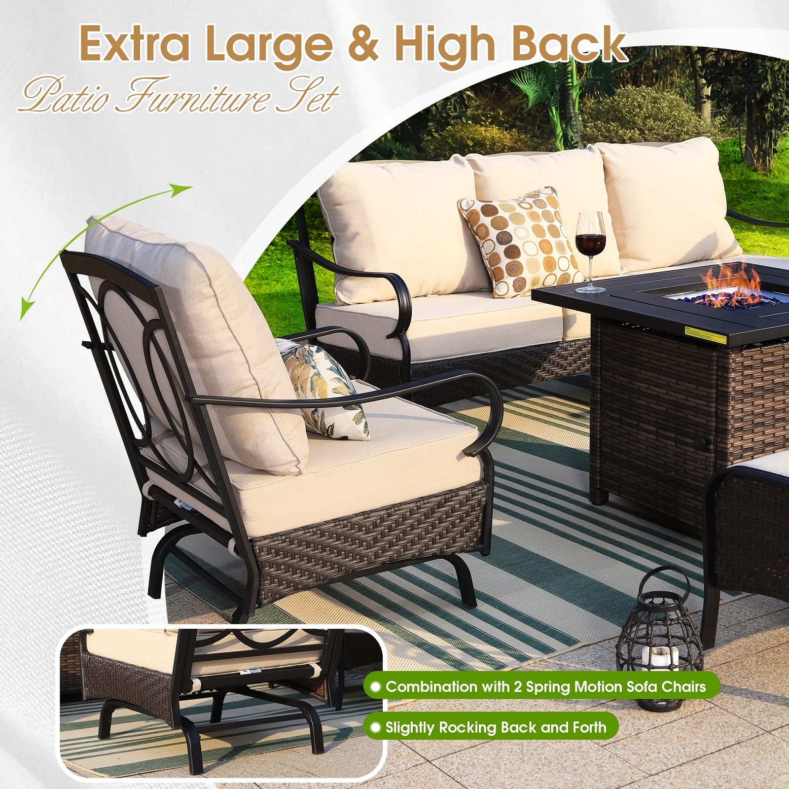 Sophia William Extra Large Patio Conversation Sets 8 Piece Metal Mod sophia william us