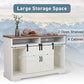 52'' Sliding Barn Door Kitchen Sideboard Buffet Storage Cabinet-White