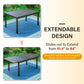 7 Piece Patio Metal Dining Set Extendable Table and 6 Brown Textilene Chairs