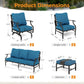 Sophia&William 9 Seat Patio Conversation Set Outdoor Sofa Furniture Set with Ottomans, Pacific Blue