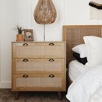 Modern Rattan 3-Drawer Chest