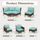 Sophia & William 10 Piece Outdoor Wicker Patio Conversation Sofa Set Outdoor Sectionals, Turquoise