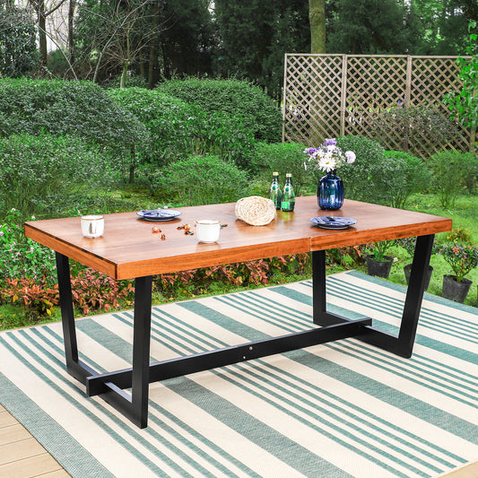 Sophia & William 70”Outdoor Poplar Wood Rectangular Dining Table