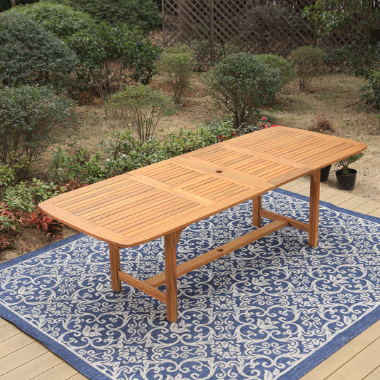 Sophia & William Acacia Wood Expandable Patio Dining Table for 6-8 person - Teak