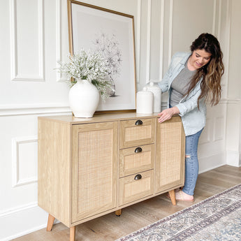 Contemporary Rattan Storage Cabinet