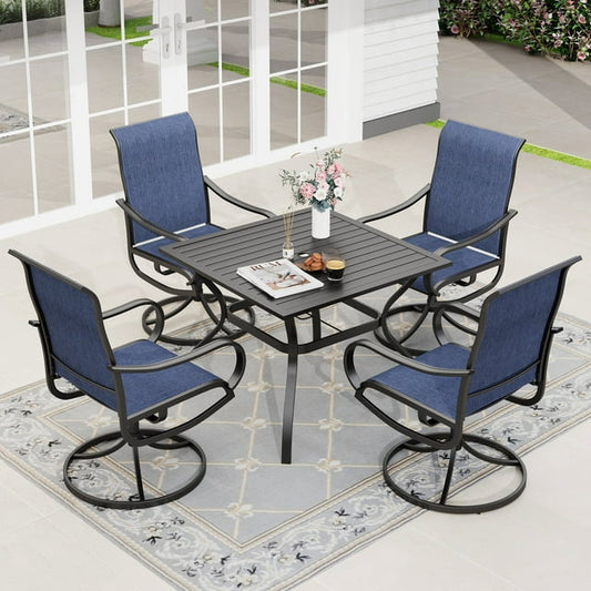 Sophia & William 5 Piece Outdoor Patio Dining Set Textilene Chairs and Table Furniture Set