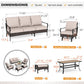 Sophia & William 6 Piece Metal Patio Conversation Sofa Set 7-Seat Outdoor Sectionals