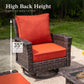 Sophia & William Outdoor Patio Wicker Swivel Glider Chairs Set of 2 with 5.5" Thick Cushions, Red