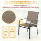 7 Piece Patio Metal Dining Set Extendable Table and 6 Brown Textilene Chairs