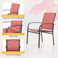 7 Piece Patio Metal Dining Set Expandable Patio Dining Table and 6 Red Textilene Chairs