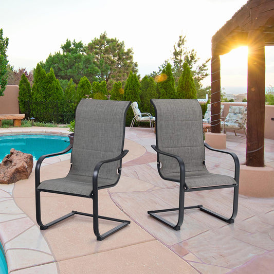 Sophia & William Patio C-spring Chairs Set of 2 Outdoor Padded Dining Chairs